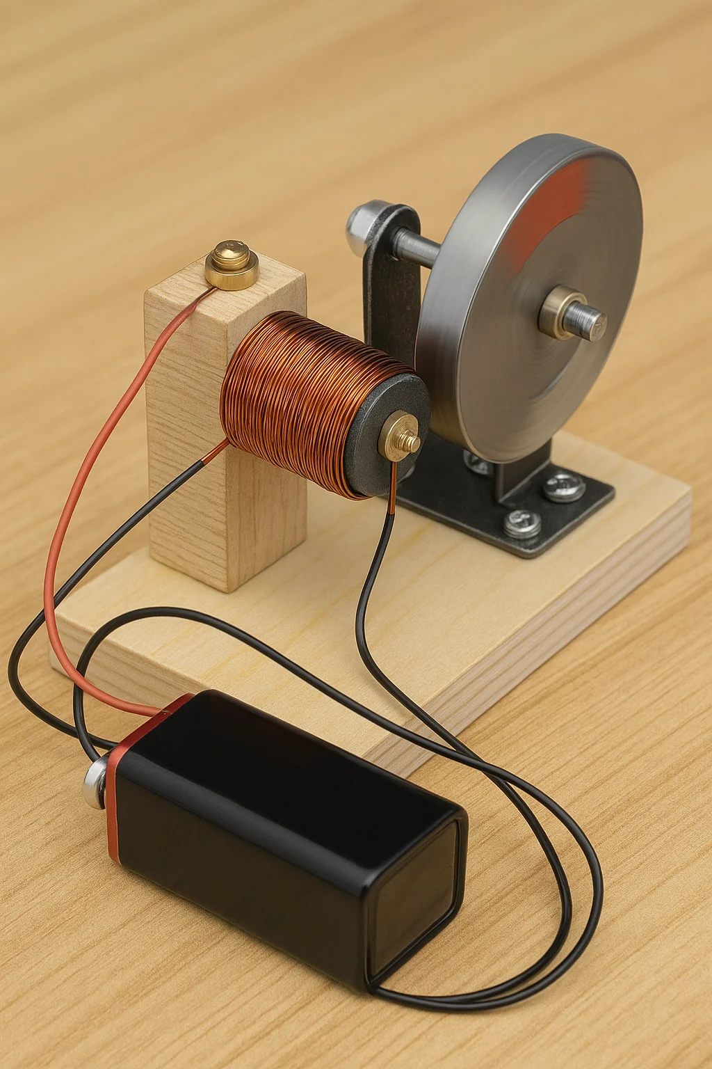 Orgone Motor device showing copper coils and magnet arrangement